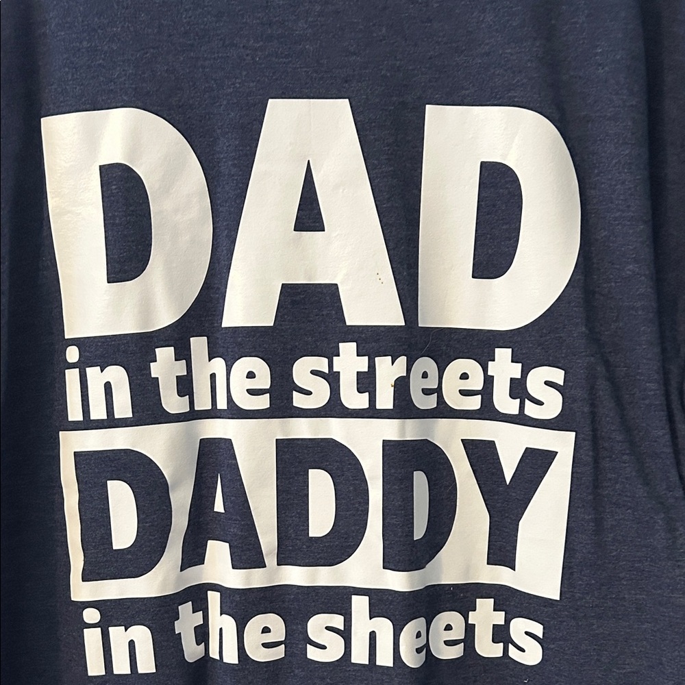 Gildan Navy Tee with White Graphic Text